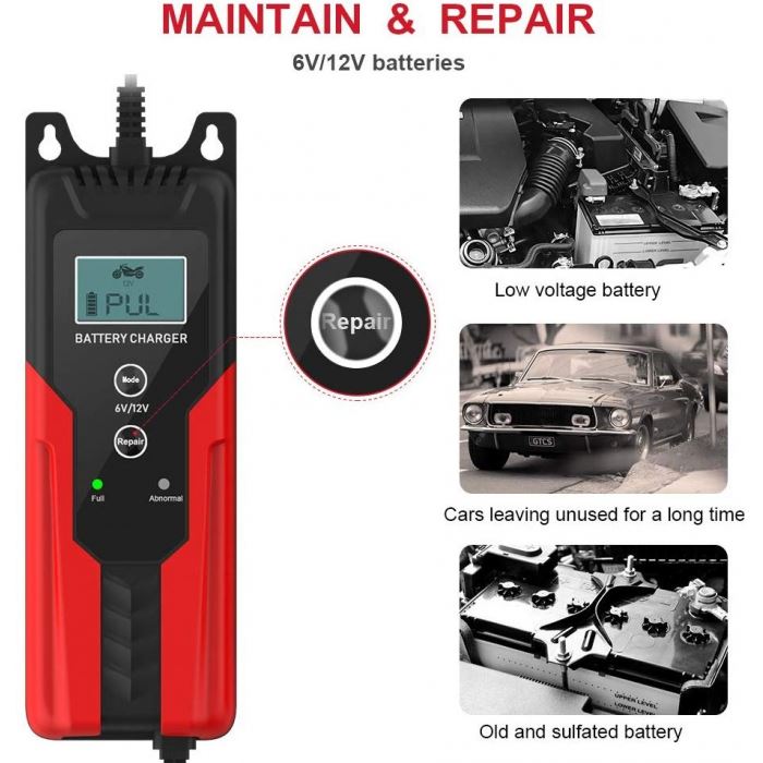 Automatic 6 Stage Car Battery Charger 4A